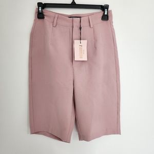 Missguided Petite Tailored Longline Shorts Pink Size US 2